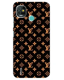 Чохол для TECNO Pop 4 LTE з картинкою «Золота монограма LV»