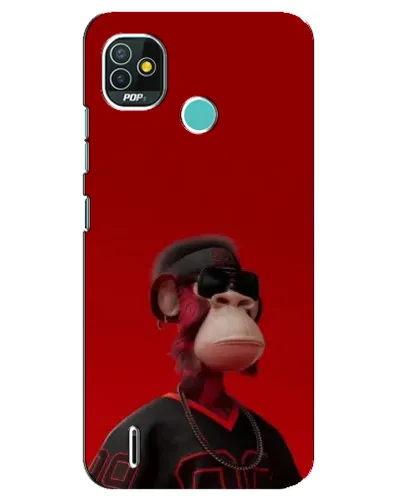 Чехол для TECNO Pop 4 LTE с картинкой «Bored Ape в красном» Чехол для TECNO Pop 4 LTE с картинкой «Bored Ape в красном»