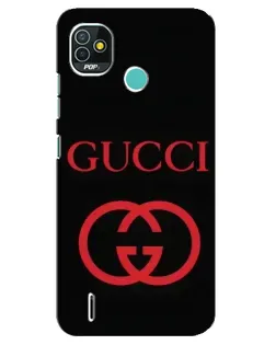 Чохол для TECNO Pop 4 LTE з картинкою «Gucci — червоний логотип»