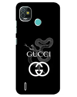 Чохол для TECNO Pop 4 LTE з картинкою «Gucci — срібна змія»