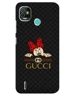 Чохол для TECNO Pop 4 LTE з картинкою «Мінні Маус Gucci — чорний»