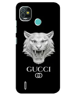 Чохол для TECNO Pop 4 LTE з картинкою «Gucci — срібний лев»
