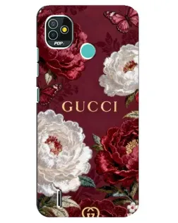Чохол для TECNO Pop 4 LTE з картинкою «Gucci — бордові троянди»