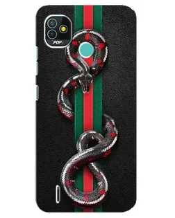 Чохол для TECNO Pop 4 LTE з картинкою «Gucci — змія на смузі»