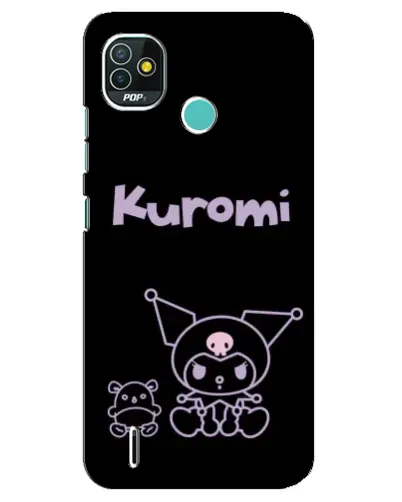 Чохол для TECNO Pop 4 LTE з картинкою «Kuromi — чорний мінімалізм»