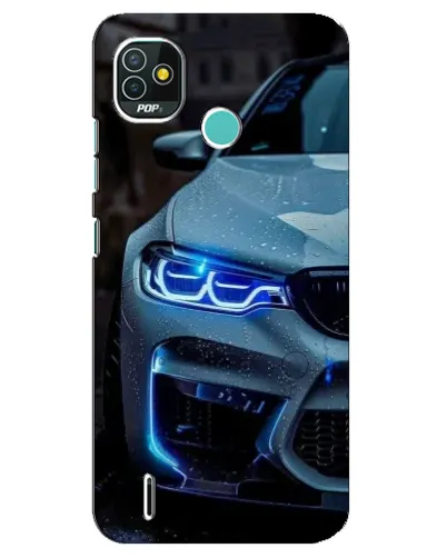 Чохол для TECNO Pop 4 LTE з картинкою «Погляд BMW з синіми фарами»