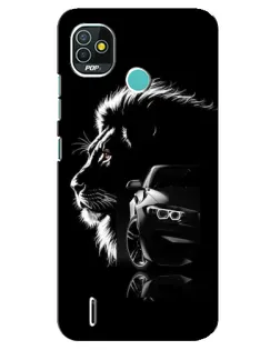 Чохол для TECNO Pop 4 LTE з картинкою «BMW та лев»