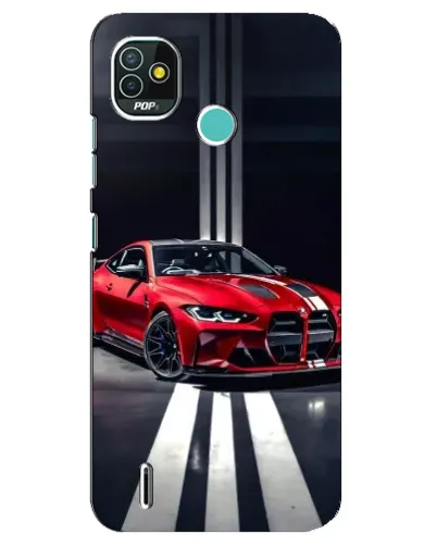 Чохол для TECNO Pop 4 LTE з картинкою «Червона BMW на дорозі»