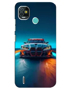 Чохол для TECNO Pop 4 LTE з картинкою «BMW — вогні неону»