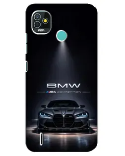 Чохол для TECNO Pop 4 LTE з картинкою «BMW крізь нічне місто»