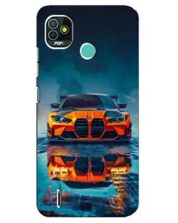 Чохол для TECNO Pop 4 LTE з картинкою «BMW — золота емблема»