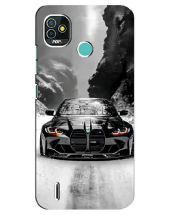 Чохол для TECNO Pop 4 LTE з картинкою «BMW — акварельний дрифт»