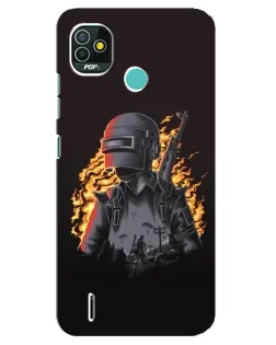 Чохол для TECNO Pop 4 LTE з картинкою «PUBG — вогняний силует»