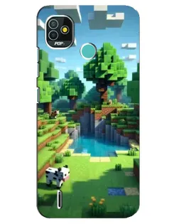 Чохол для TECNO Pop 4 LTE з картинкою «Minecraft літній день»