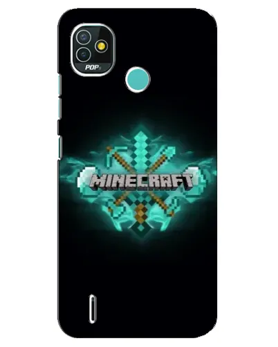 Чехол для TECNO Pop 4 LTE с картинкой «Minecraft Diamond лого»