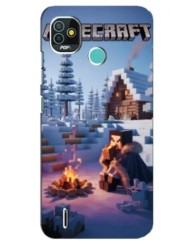 Чехол для TECNO Pop 4 LTE с картинкой «Зимний Minecraft»