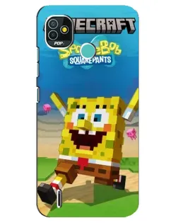 Чохол для TECNO Pop 4 LTE з картинкою «Губка Боб Minecraft»