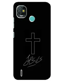 Чехол для TECNO Pop 4 LTE с картинкой «Графический крест Jesus»