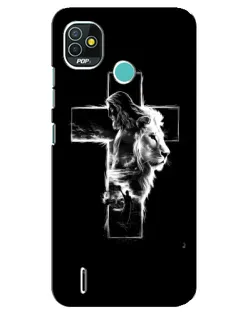 Чехол для TECNO Pop 4 LTE с картинкой «Сияющий крест Jesus»