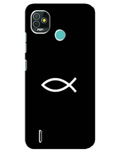 Чехол для TECNO Pop 4 LTE с картинкой «Символ рыбы Jesus»