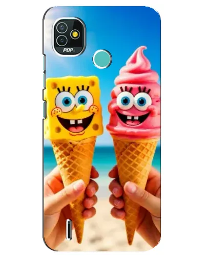 Чохол для TECNO Pop 4 LTE з картинкою «Спанч Боб морозиво»
