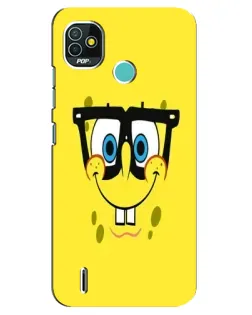Чохол для TECNO Pop 4 LTE з картинкою «Мінімалістичний Спанч Боб»