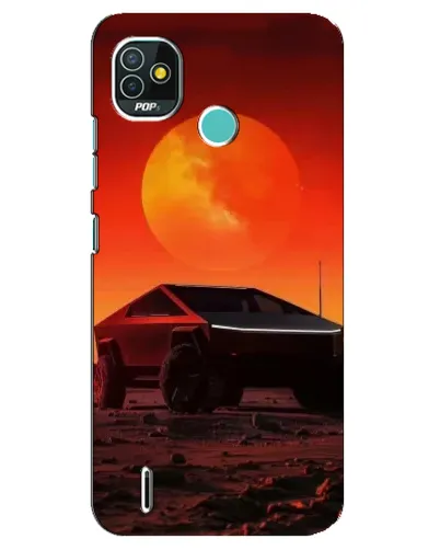 Чохол для TECNO Pop 4 LTE з картинкою «Cybertruck на Марсі»