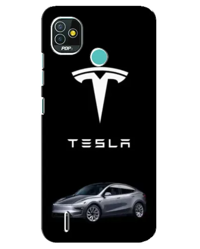 Чохол для TECNO Pop 4 LTE з картинкою «Tesla Model Y»