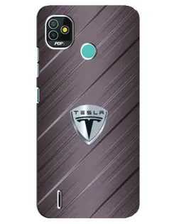 Чохол для TECNO Pop 4 LTE з картинкою «Металева текстура Tesla»