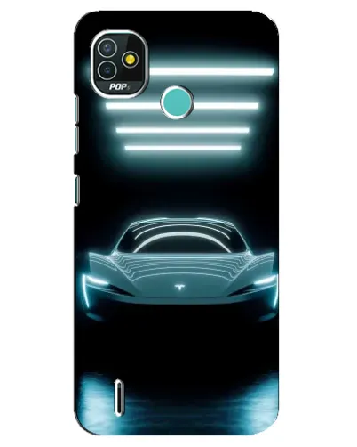 Чохол для TECNO Pop 4 LTE з картинкою «Tesla в неоні»