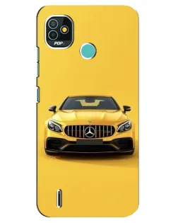 Чохол для TECNO Pop 4 LTE з картинкою «Жовтий Mercedes GT»