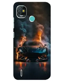 Чохол для TECNO Pop 4 LTE з картинкою «Lamborghini димна естетика»