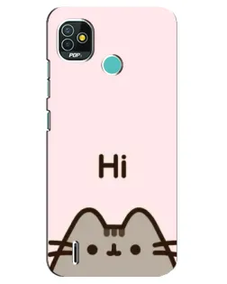 Чехол для TECNO Pop 4 LTE с картинкой «Пушин говорит Hi» Чехол для TECNO Pop 4 LTE с картинкой «Пушин говорит Hi»