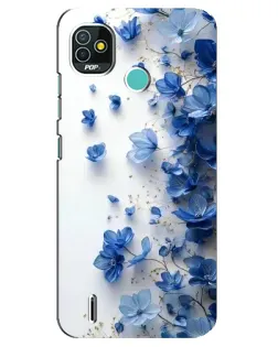 Чохол для TECNO Pop 4 LTE з картинкою «Блакитний квітковий каскад»