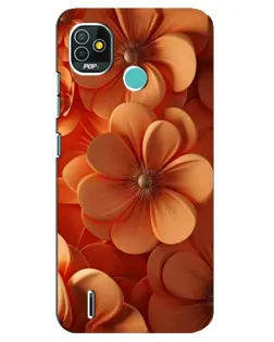 Чохол для TECNO Pop 4 LTE з картинкою «Помаранчева макро квітка»