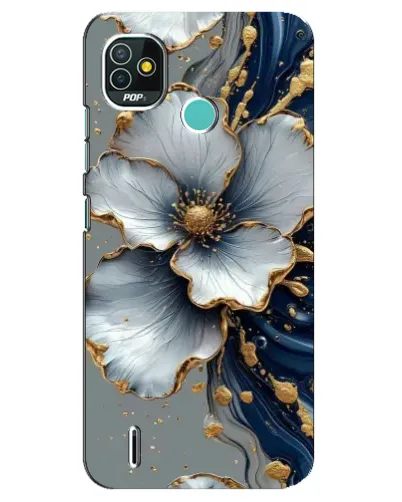 Чехол для TECNO Pop 4 LTE с картинкой «Белый цветок и золотой флюид» Чехол для TECNO Pop 4 LTE с картинкой «Белый цветок и золотой флюид»