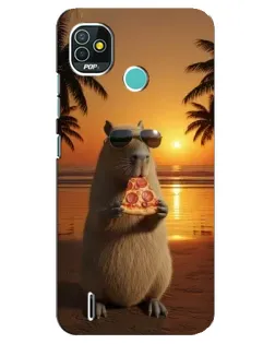 Чохол для TECNO Pop 4 LTE з картинкою «Капібара з піцою» Чохол для TECNO Pop 4 LTE з картинкою «Капібара з піцою»