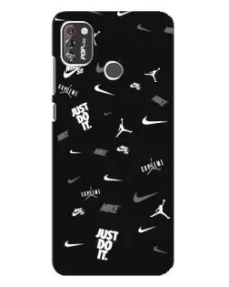 Чехол для TECNO POP 4 Pro с картинкой «Nike Black Pattern»