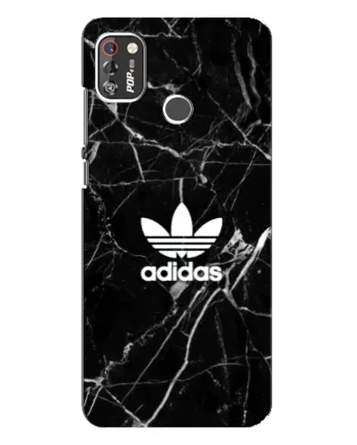 Чехол для TECNO POP 4 Pro с картинкой «Белый мрамор Adidas»