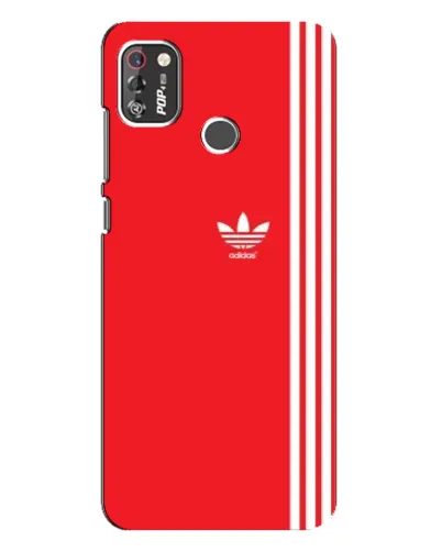 Чехол для TECNO POP 4 Pro с картинкой «Красный минимализм Adidas»