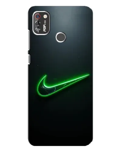 Чехол для TECNO POP 4 Pro с картинкой «Неоновый контур Nike»
