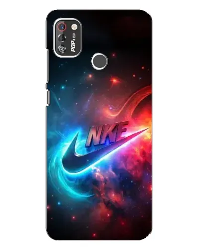 Чехол для TECNO POP 4 Pro с картинкой «Огненный логотип Nike»