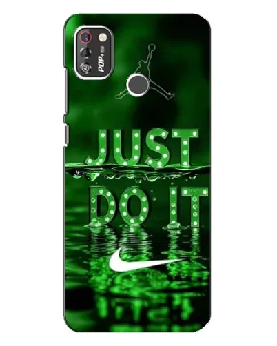 Чехол для TECNO POP 4 Pro с картинкой «Зеленый неоновый Nike»