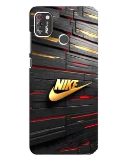 Чехол для TECNO POP 4 Pro с картинкой «Золотой Nike на металле»