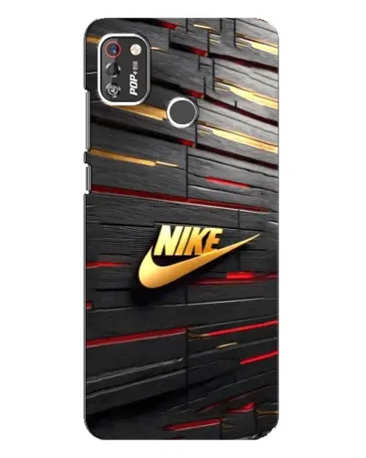 Чехол для TECNO POP 4 Pro с картинкой «Золотой Nike на металле»