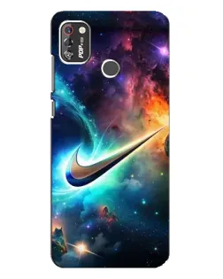 Чехол для TECNO POP 4 Pro с картинкой «Космический Nike Swoosh»