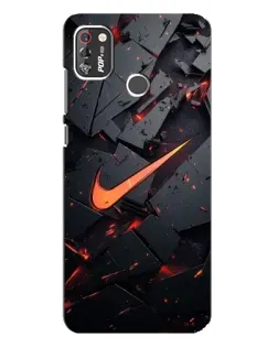 Чехол для TECNO POP 4 Pro с картинкой «Nike — эффект разломов»