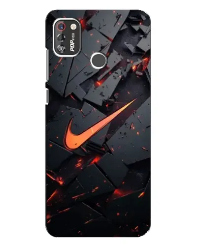 Чехол для TECNO POP 4 Pro с картинкой «Nike — эффект разломов»