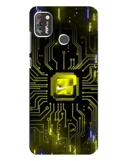 Чехол для TECNO POP 4 Pro с картинкой «Nike — золотая искра»