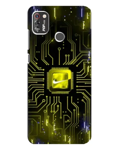 Чехол для TECNO POP 4 Pro с картинкой «Nike — золотая искра»